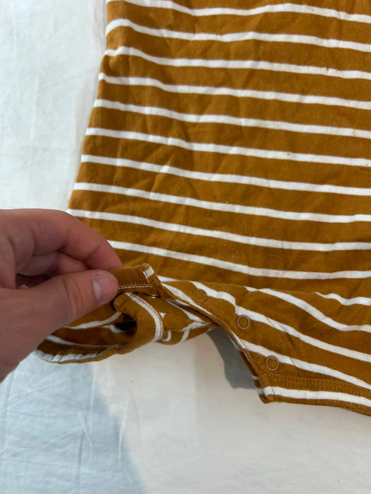 Mono de rayas Vertbaudet marrón blanco talla para niños 12 meses – photo 6
